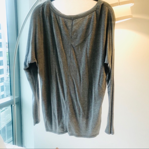 Zella Oversized Grey Long Sleeve Yoga Athleisure Top - Picture 7 of 9